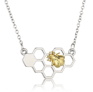 Honeycomb and Honey Bee Necklace