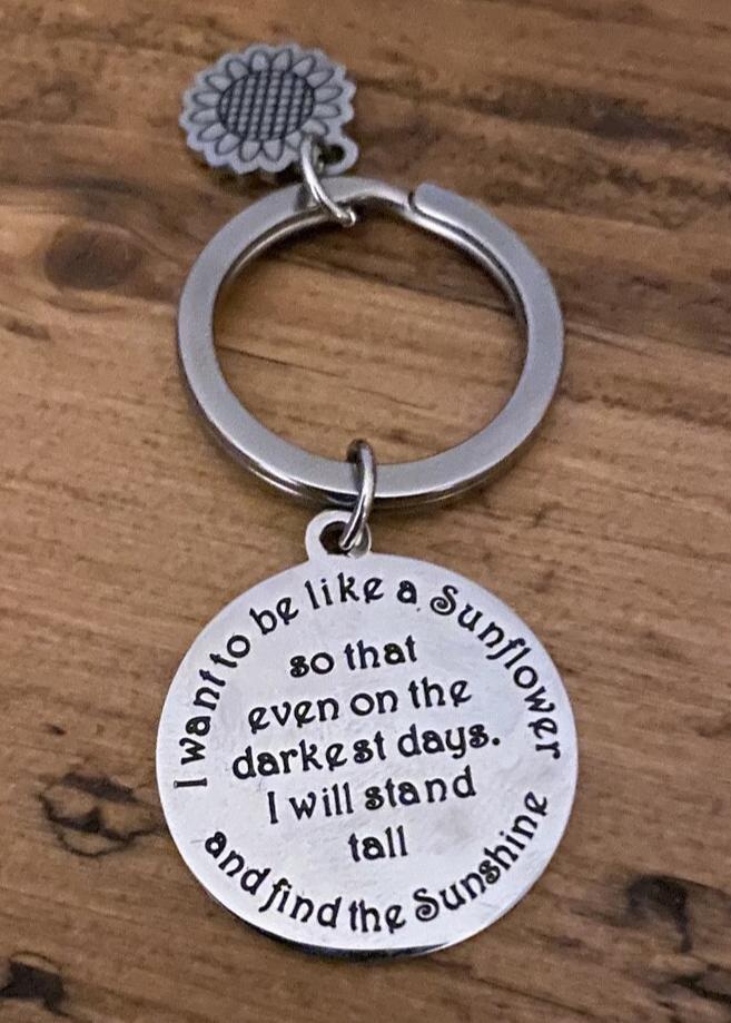 Sunflower Gift Sunflower Lover Gift Motivational Jewelry Positive Jewelry Inspirational Gift Best Friend Keychain Sister Gift Daughter Gift Daughter Jewelry Sunflower Keychain Sunshine Keychain P 19064252