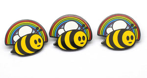 Rainbow Bee Pin Badge - Show Your Support for the Bees!