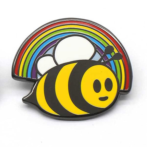 Rainbow Bee Pin Badge - Show Your Support for the Bees!