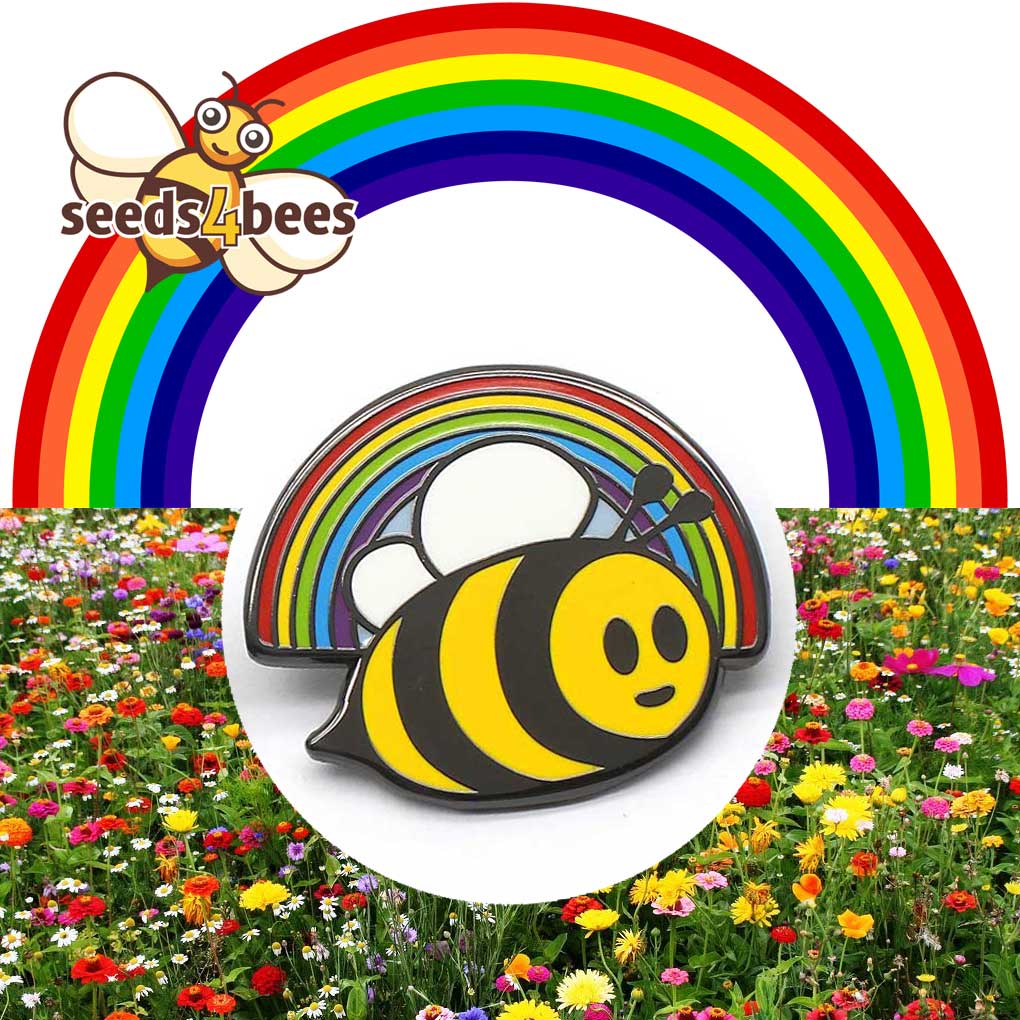 Rainbow Bee Enamel Pin Badge - Bee Related Gifts – Seeds4Bees Ltd