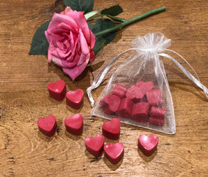 Pink Beeswax Heart Melts - Pink Heart Melts to give a Warm Glow!