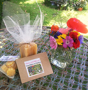 Beeswax Gift Pack - Melts, Candle and Seeds to Brighten our Homes and our Lives!