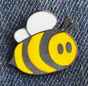 Baby Bee Pin Badge with wild flower seeds