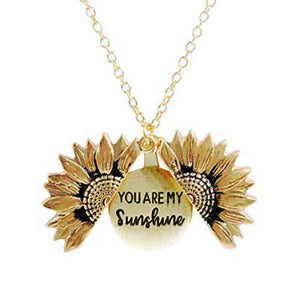 Sunflower 'You Are My Sunshine' Pendant Necklace